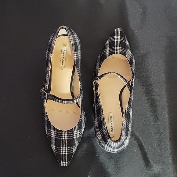 ALEX MARIE BLOCK MARIE JANE ADJUSTABLE BUCK STRAPS CLOUSURE POINTED TOE SHOES - Picture 10 of 16